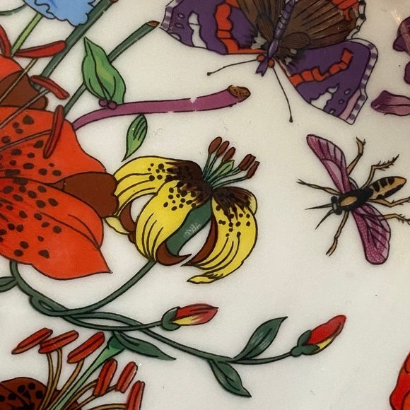 Vintage GUCCI Limoges Square Dish Ashtray Floral Rare - Picture 9 of 10